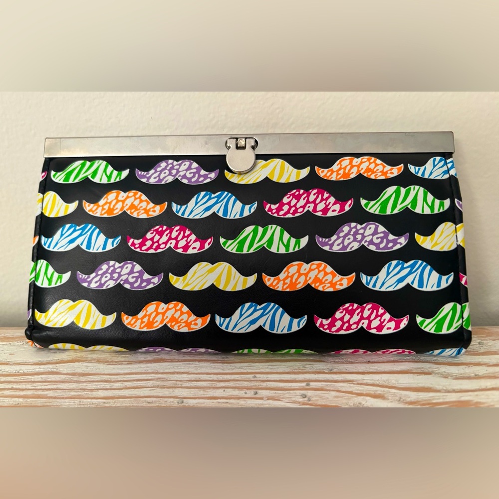 Colorful Mustache Pattern Clutch